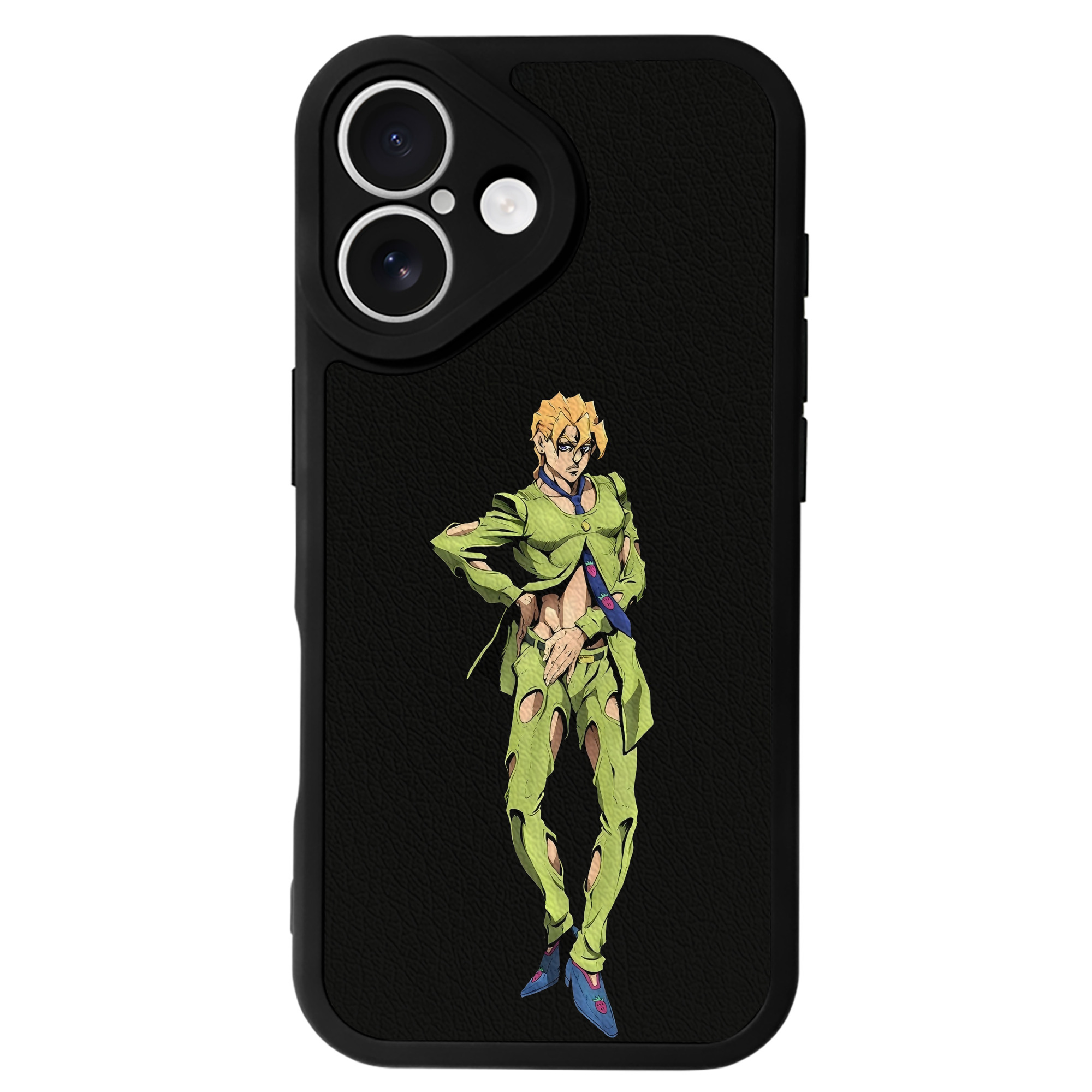 （画像用） ジョジョの奇妙な冒険 パンナコッタ?フー JoJo's Bizarre Adventure Pannacotta Fugo 【iPhone 16シリーズ対応】シリコンスマホケース（レザー調） 材質：シリコン